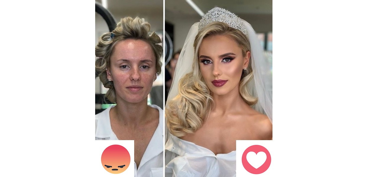 Panny młode przed i po zrobieniu makijażu [GALERIA]